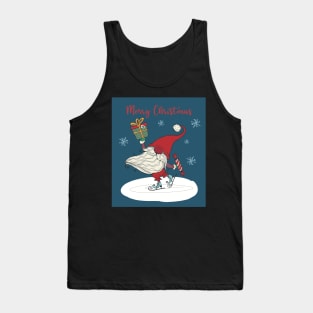 Happy santa skating greeting card Tank Top